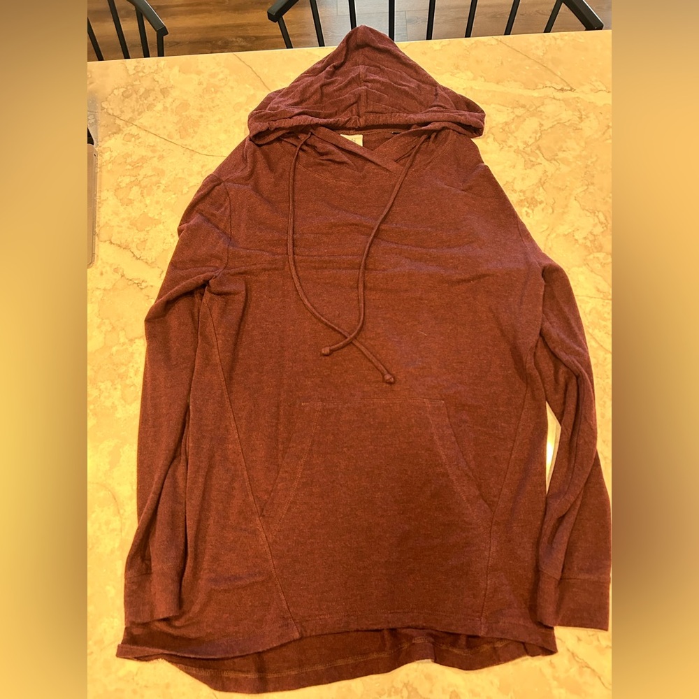 CAbi Heathered Maroon Pullover Top